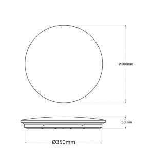 LED Deckenleuchte, rund 23W - Ø38cm - 1600lm - abmessungen