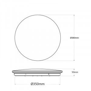Deckenleuchte mit Bewegungsmelder 20W - Ø38cm - 4000K - abmessungen