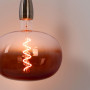 LED Filament Lampe, LED Glühbirne, Glühfadenlampe, Farbverlauf, Farbgradient, dimmbar, braun, 4W - extra warmweiß