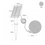 Solar LED Streifen für den Außenbereich mit Fernsteuerung 40W - 12mm - 10 Meter - 2700K - IP65 - Abmessungen