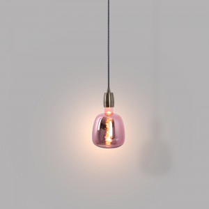Dekorative LED Lampe, kupferfarben - E27 D140 - dimmbar - 4W - 1800K - Dekolampe LED Filament Rosa