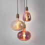 Dekorative LED Lampe, kupferfarben - E27 D140 - dimmbar - 4W - 1800K - Dekolampe LED Filament Rosa