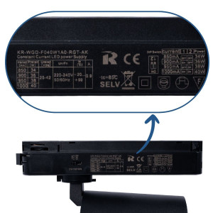 1 Phasen LED Schienenstrahler CCT - 40W - CRI 90 - Treiber KGP - Treiber enthalten