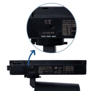 1 Phasen LED Schienenstrahler CCT - 40W - CRI 90 - Treiber KGP - Schwarz - CCT Schalter