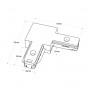 90° Eckverbinder für 1 Phasen PVC-Schienen (SKU: BTMP) - LED Stromschiene Aufbauschiene verbinden, Abmessungen