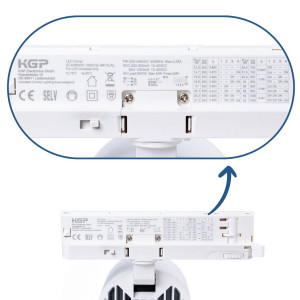 3 Phasen LED Schienenstrahler CCT 40W - CRI90 - KGP Treiber - Weiß - Treiber enthalten