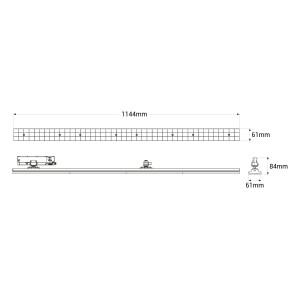 Schwenkbare LED Leuchte für 3 Phasen Schienensystem 40W - CCT - CRI90 - KGP Treiber - Weiß - Abmessungen