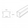Alu Aufbau-Profil mit Diffusor - Komplettset - 17,6 x 14,5mm - ≤12mm LED Streifen - 2 Meter - Abmessungen