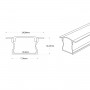 Alu Einbau Profil - Komplettset - 25 x 14,5mm - ≤12mm LED Streifen - 2 Meter - Abmessungen