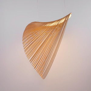 Hängelampe aus Holz BOGAM 80 - 32W - ø 80cm - schwebend, Holzleuchte, Design, modern