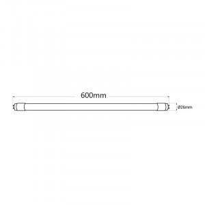 Pack x 25 LED Röhren 60cm T8 - 9W - 140lm/W - Ersatz, hocheffiziente LED Leuchtstofflampe - Abmessungen