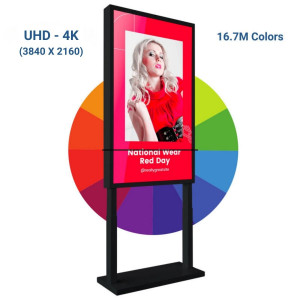 LCD Werbedisplay Infostele UHD 4K 55" - IP20 - Digital Signage Infosäule