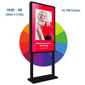 LCD Werbedisplay Infostele UHD 4K 55" - IP20 - Digital Signage Infosäule