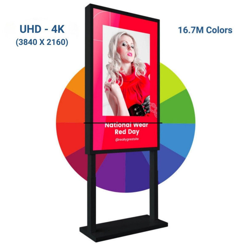 LCD Werbedisplay Infostele UHD 4K 55" - IP20 - Digital Signage Infosäule