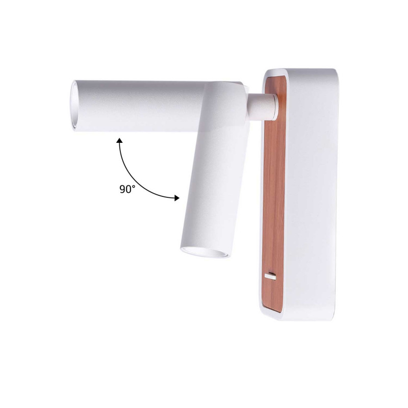 Pack x 2 - Lesewandleuchte IRENE - 3W - CREE Chip - Weiß - Bettleuchte, schwenkbar, komfortabel, Skandi Pack x 2 - Lesewandleuchte IRENE - 3W - CREE Chip - Weiß - Bettleuchte, schwenkbar, komfortabel, Skandi