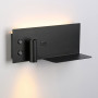 Pack x 2 - Wandspot KERTA + indirekte Lichtquelle mit USB Ladestation - 3W+7W Doppelfunktion - Schwarz - LED Leselicht