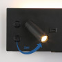 Pack x 2 - Wandspot KERTA + indirekte Lichtquelle mit USB Ladestation - 3W+7W Doppelfunktion - Schwarz - 3W LED Spot