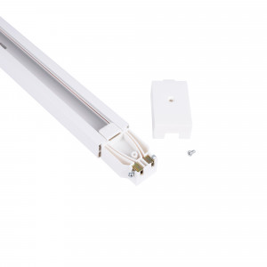 1 Phasen Stromschiene aus PVC für LED Leuchten - Aufbau - 2 Meter - Einspeiser