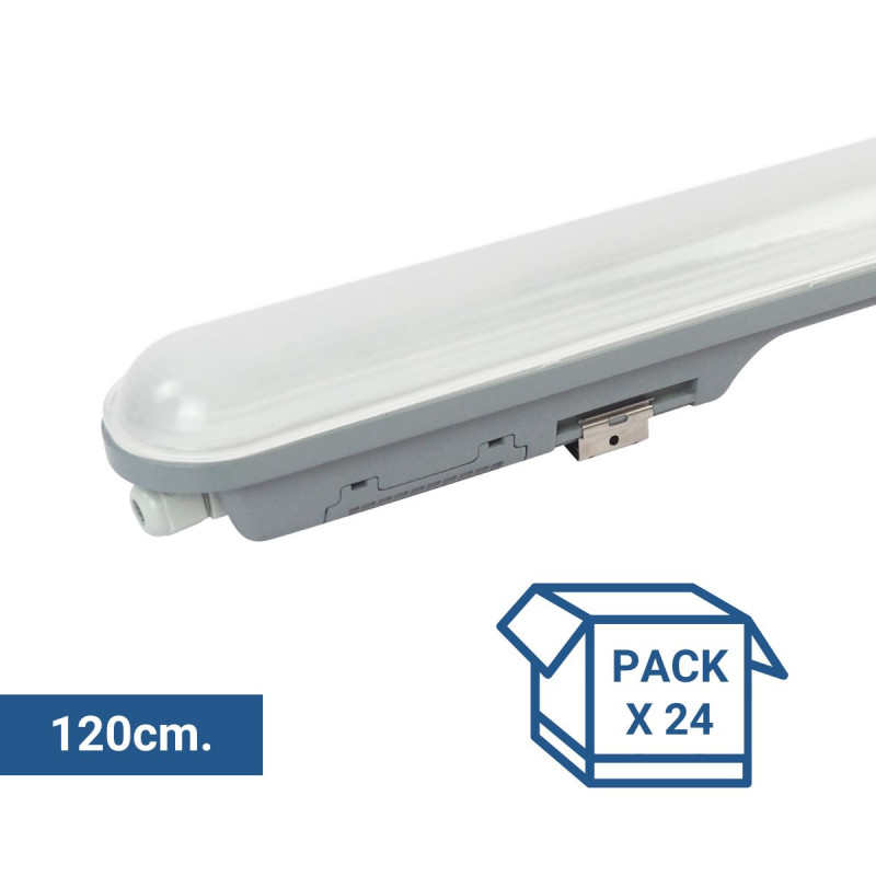 Pack x 24 - verknüpfbare LED Feuchtraumleuchte 36W - 120cm - IP65 - LED Wannenleuchte, staubdicht