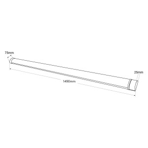 Hochleistungs LED Lichtleiste - 45W - 150cm - 4000K - IP20 - Abmessungen