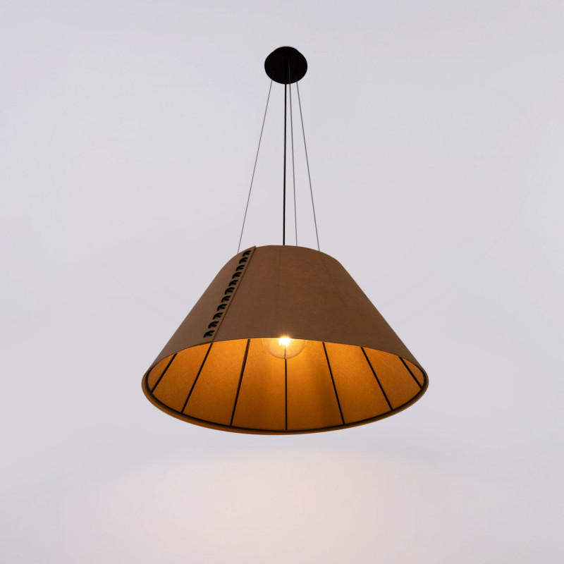 Akustikleuchte Hängelampe GANDAL 70 - ø 70cm - Baldachin, Akustiklampe, schallabsorbierend, Drahtseil
