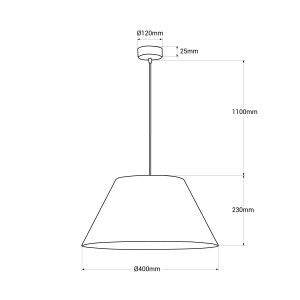 Akustikleuchte Hängelampe GANDAL 40 - ø 40cm - Abmessungen Akustiklampe