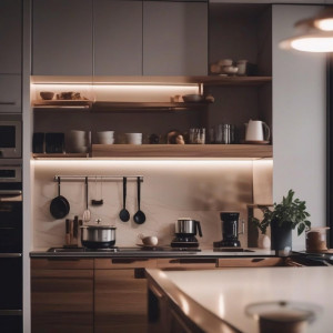Alu Aufbau-Profil mit Diffusor - Komplettset - Küche, Unterbau, Gaming Room, indirektes Licht, Akzentbeleuchtung, Treppen