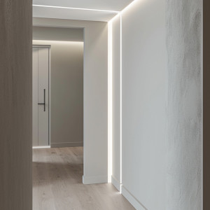 Alu Einbau Profil - Komplettset - 25 x 14,5mm - LED Streifen, Akzentbeleuchtung, Treppenhaus, Trimless, Wand