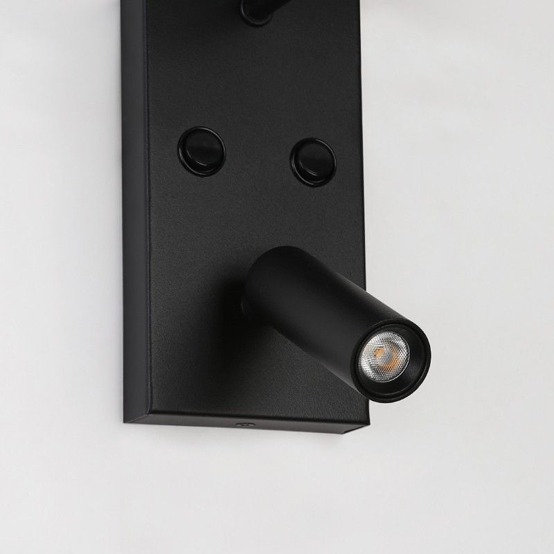 Pack x 2 - Wandleuchte + LED Leselampe NOAH - 3,4W - Schwarz - Bettlampe, Schalter, schwenkbar, E27 Fassung, 2 in 1 Pack x 2 - Wandleuchte + LED Leselampe NOAH - 3,4W - Schwarz - Bettlampe, Schalter, schwenkbar, E27 Fassung, 2 in 1
