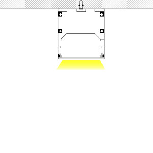 Alu Aufbau-Profil mit Diffusor - Komplettset - 17,6 x 14,5mm - ≤12mm LED Streifen - 2 Meter - Lichtaustritt