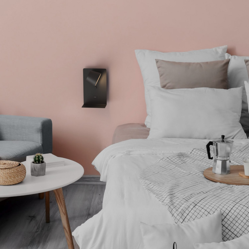 2er Pack Wandleuchte BASKOP mit USB-Anschluss und Ablage - 6W - Schwarz - Bettlampe, Ein Aus Schalter, Ladestation 2er Pack Wandleuchte BASKOP mit USB-Anschluss und Ablage - 6W - Schwarz - Bettlampe, Ein Aus Schalter, Ladestation