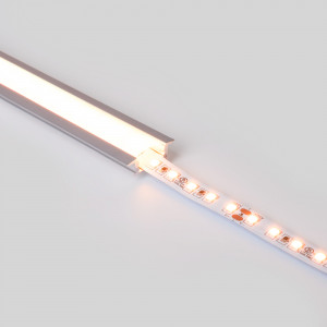 Alu Einbau Profil - Komplettset - 24,5 x 7mm - ≤12mm LED Streifen - 2 Meter - LED Strip Installation, Unterbau