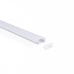 Alu Aufbau-Profil mit Diffusor - Komplettset - 17x8mm - ≤12 mm LED Streifen - LED Strip montieren, Vollendung