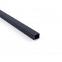 Alu Aufbau-Profil mit Diffusor - Komplettset - 18x13mm - ≤15mm LED Streifen - 2 Meter - schwarz, black