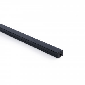 Alu Aufbau-Profil mit Diffusor - Komplettset - 18x13mm - ≤15mm LED Streifen - 2 Meter - schwarz, black