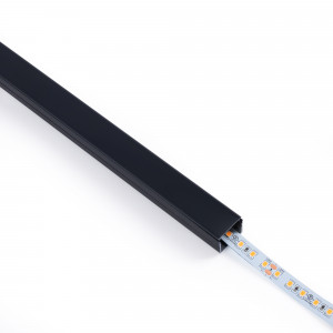 Alu Aufbau-Profil mit Diffusor - Komplettset - 18x13mm - ≤15mm LED Streifen - 2 Meter - Montagezubehör, Installation LED Strip