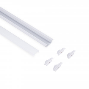Alu Einbau Profil - Komplettset - 24,5 x 7mm - ≤12mm LED Streifen - 2 Meter - LED Stip installieren, montieren