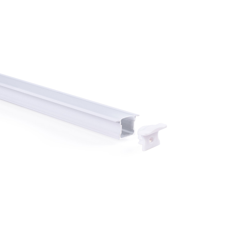 Alu Einbau Profil - Komplettset - 25 x 14,5mm - ≤12mm LED Streifen - 2 Meter - Endkappen
