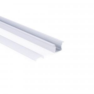 Alu Einbau Profil - Komplettset - 25 x 14,5mm - ≤12mm LED Streifen - 2 Meter - Diffusor, Endkappe, Zubehör