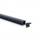 Alu Einbau Profil - Komplettset - 25 x 14,5mm - ≤12mm LED Streifen - 2 Meter - schwarz, black, Endkappe