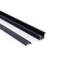 Alu Einbau Profil - Komplettset - 25 x 14,5mm - ≤12mm LED Streifen - 2 Meter - schwarz, black Diffusor