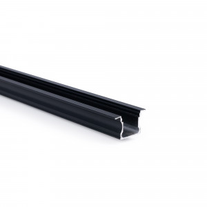 Alu Einbau Profil - Komplettset - 25 x 14,5mm - ≤12mm LED Streifen - 2 Meter - schwarz, black