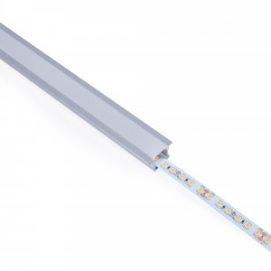 Alu Einbau Profil - Komplettset - 25 x 14,5mm - ≤12mm LED Streifen - LED Strip mit Diffusor, blendfrei