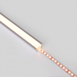 Alu Einbau Profil - Komplettset - 25 x 14,5mm - ≤12mm LED Streifen - LED Strip mit Diffusor, blendfrei