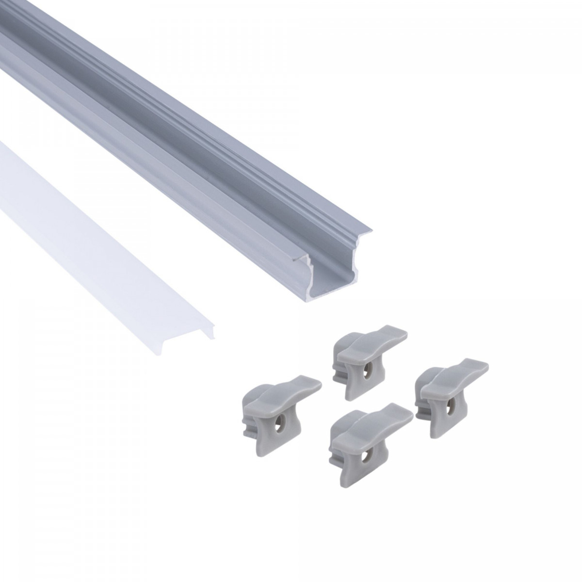 Alu Einbau Profil - Komplettset - 25 x 14,5mm - ≤12mm LED Streifen - 2 Meter - LED Strip montieren, Zubehör