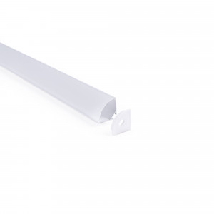 Alu Eckprofil mit Diffusor - Komplettset - 20 x 20mm - ≤10mm LED-Streifen - 2 Meter - LED Zubehör, Profil Endkappe