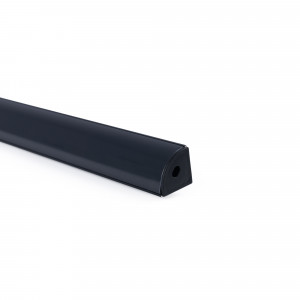 Alu Eckprofil mit Diffusor - Komplettset - 20 x 20mm - ≤10mm LED-Streifen - 2 Meter - LED Profil black, schwarzes Profil