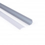 Alu Eckprofil mit Diffusor - Komplettset - 20 x 20mm - ≤10mm LED-Streifen - 2 Meter - Silber LED strip, blendfrei, Schutz