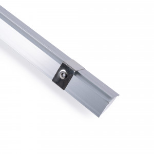 Alu Eckprofil mit Diffusor - Komplettset - 20 x 20mm - ≤10mm LED-Streifen - 2 Meter - Silber LED strip, blendfrei, Montageclip