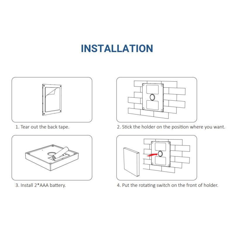 CCT RF Touch Wandschalter - 4 Zonen - Weiß - MiLight - Montage, Installation, Wandhalterung